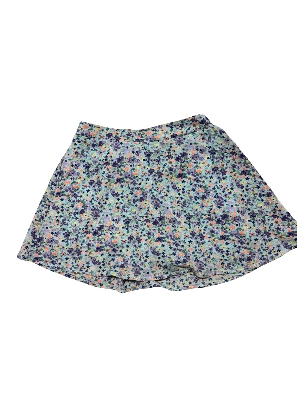 Speechless Light Blue Floral Lined Chiffon Breathable Circle Skort Size 12